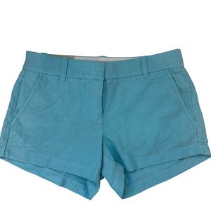 NWT J. Crew 100% Cotton Aqua Blue Powdered Oxford City Fit Shorts
